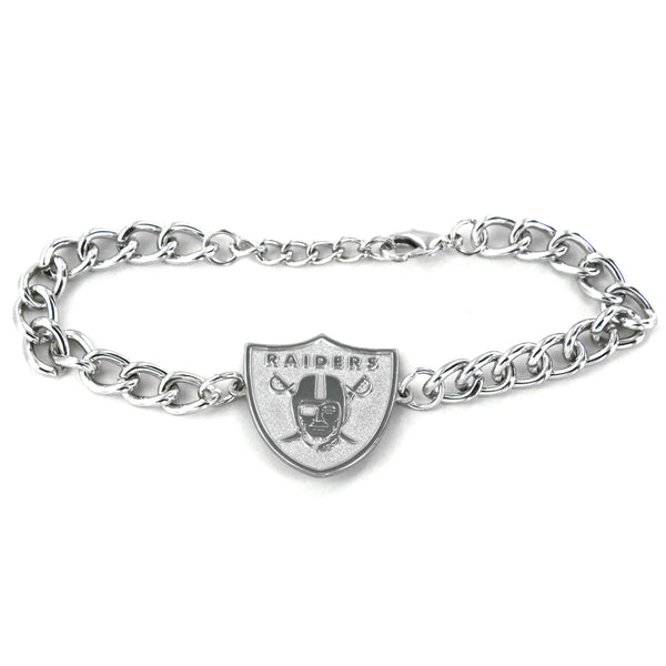 WHOLESALE LAS VEGAS RAIDERS CHAIN LINK LOGO BRACELET