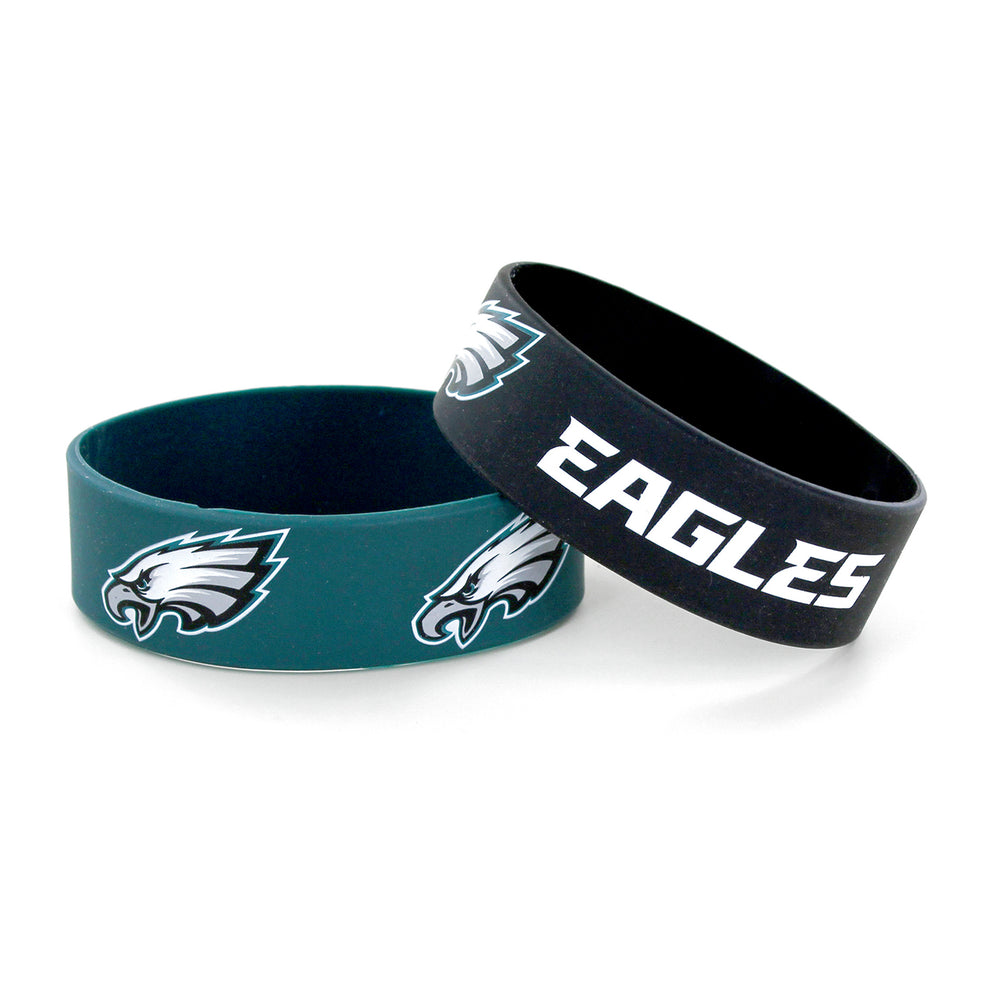WHOLESALE PHILADELPHIA EAGLES WIDE BRACELETS (2-PACK)