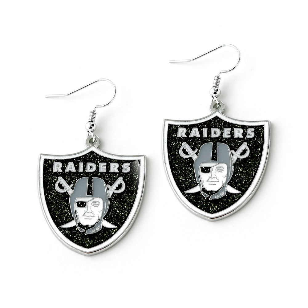 WHOLESALE LAS VEGAS RAIDERS GLITTER DAZZLE EARRINGS