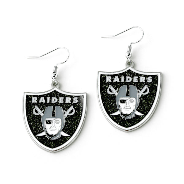 WHOLESALE LAS VEGAS RAIDERS GLITTER DAZZLE EARRINGS