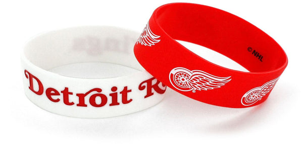WHOLESALE DETROIT RED WINGS WIDE WRISTBAND (2 PACK)