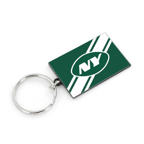 WHOLESALE NEW YORK JETS STRIPED KEYCHAIN