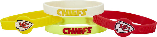 WHOLESALE KANSAS CITY CHIEFS SILICONE BRACELET (4-PACK)