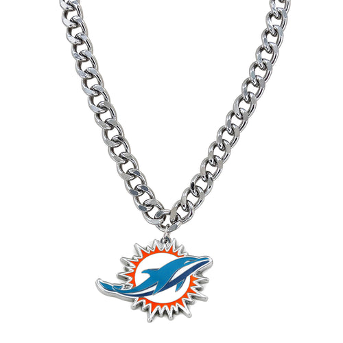 MIAMI DOLPHINS HEAVYWEIGHT TEAM LOGO NECKLACE