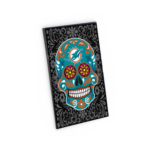 WHOLESALE MIAMI DOLPHINS SUGAR SKULL PATTERN MAGNET
