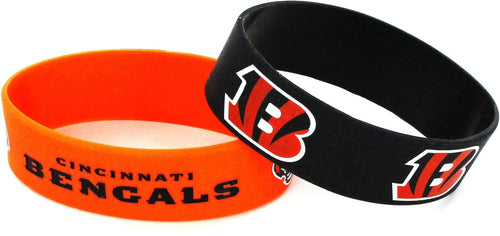 WHOLESALE CINCINNATI BENGALS WIDE BRACELETS (2-PACK)