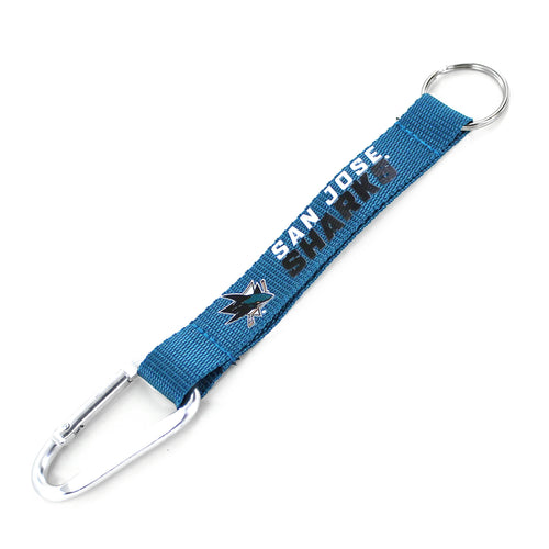 WHOLESALE SAN JOSE SHARKS (TEAL) CARABINER LANYARD KEYCHAIN
