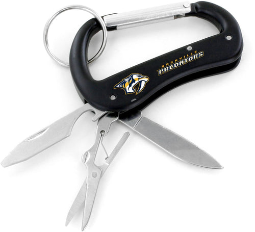 WHOLESALE NASHVILLE PREDATORS CARABINER MULTI TOOL KEYCHAIN (SP)