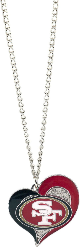 WHOLESALE SAN FRANCISCO 49ERS SWIRL HEART NECKLACE