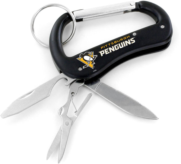 WHOLESALE PITTSBURGH PENGUINS CARABINER MULTI TOOL KEYCHAIN (SP)