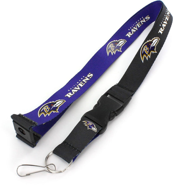 WHOLESALE BALTIMORE RAVENS (PURPLE/BLACK) REVERSIBLE LANYARD