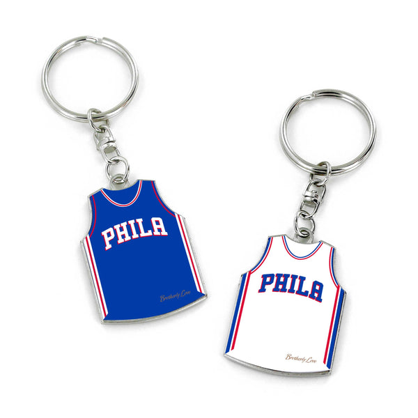 WHOLESALE PHILADELPHIA 76ERS REVERSIBLE HOME/AWAY JERSEY KEYCHAIN