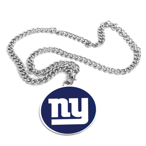 WHOLESALE NEW YORK GIANTS (SILVER) TEAM EMBLEM NECKLACE
