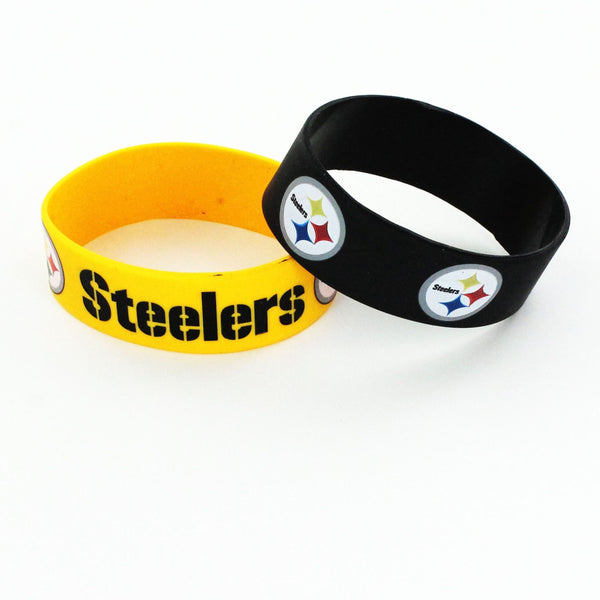 WHOLESALE PITTSBURGH STEELERS WIDE BRACELETS (2-PACK)
