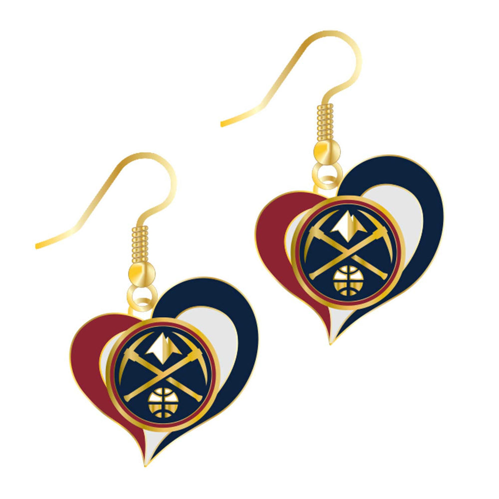 WHOLESALE DENVER NUGGETS SWIRL HEART EARRINGS