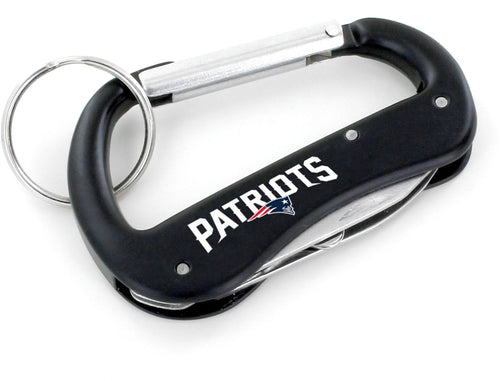 WHOLESALE NEW ENGLAND PATRIOTS CARABINER MULTI TOOL KEYCHAIN (SP)
