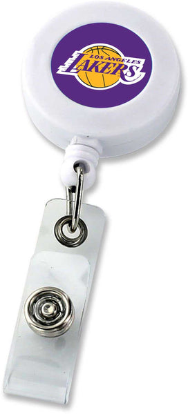 WHOLESALE LOS ANGELES LAKERS RETRACTABLE BADGE HOLDER WHITE (NE)
