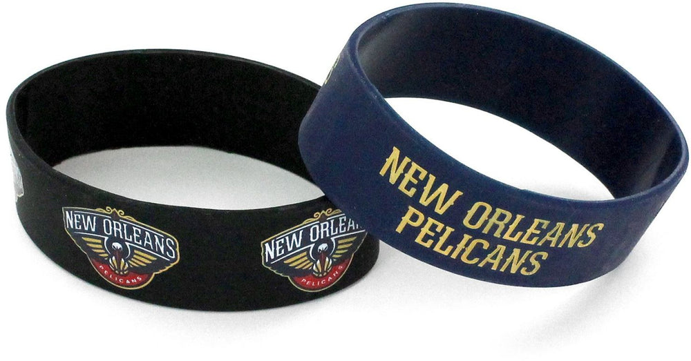 WHOLESALE NEW ORLEANS PELICANS WIDE BRACELETS (2-PACK)