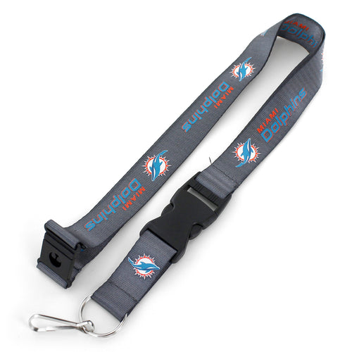 WHOLESALE MIAMI DOLPHINS (CHARCOAL) TEAM LANYARD