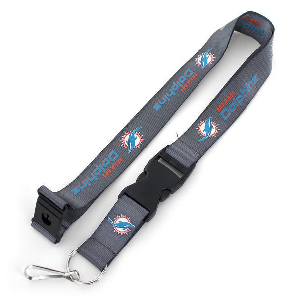 WHOLESALE MIAMI DOLPHINS (CHARCOAL) TEAM LANYARD