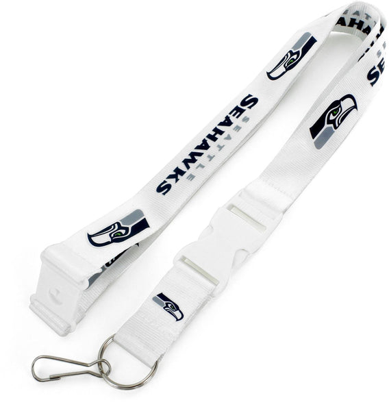 WHOLESALE SEATTLE SEAHAWKS (WHITE W/WHT BUCKLE) TEAM LANYARD