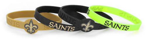 WHOLESALE NEW ORLEANS SAINTS SILICONE BRACELET (4-PACK)