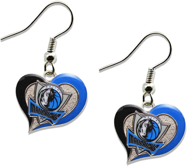 WHOLESALE DALLAS MAVERICKS SWIRL HEART EARRINGS