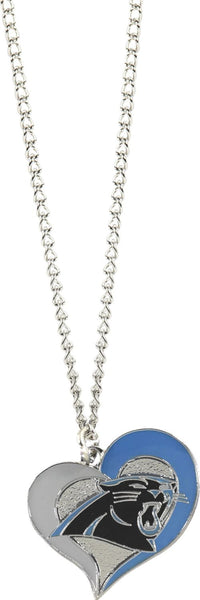 WHOLESALE CAROLINA PANTHERS SWIRL HEART NECKLACE