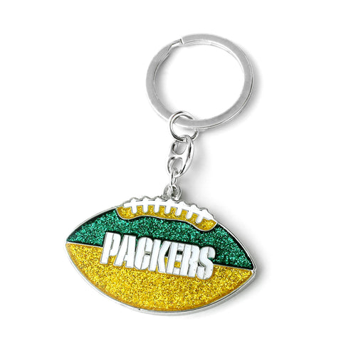 WHOLESALE GREEN BAY PACKERS GLITTER FOOTBALL KEYCHAIN