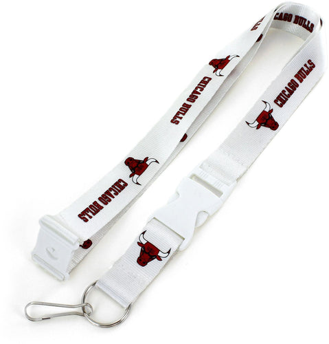 CHICAGO BULLS (WHITE W/WHT BUCKLE) TEAM LANYARD