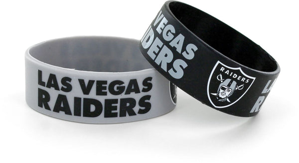 LAS VEGAS RAIDERS "LV" WIDE RUBBER BRACELETS (2PACK)