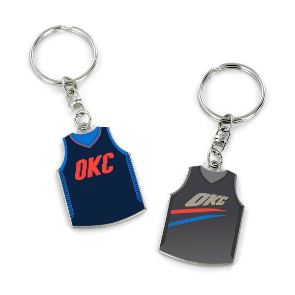 WHOLESALE OKLAHOMA CITY THUNDER REVERSIBLE HOME/AWAY JERSEY KEYCHAIN