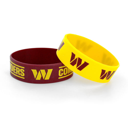 WHOLESALE WASHINGTON COMMANDERS WIDE BRACELETS (2-PACK)