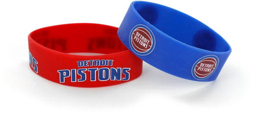WHOLESALE DETROIT PISTONS WIDE BRACELETS (2-PACK)