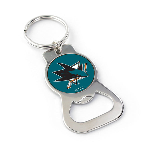 WHOLESALE SAN JOSE SHARKS BOTTLE OPENER KEYCHAIN PRIM. LOGO