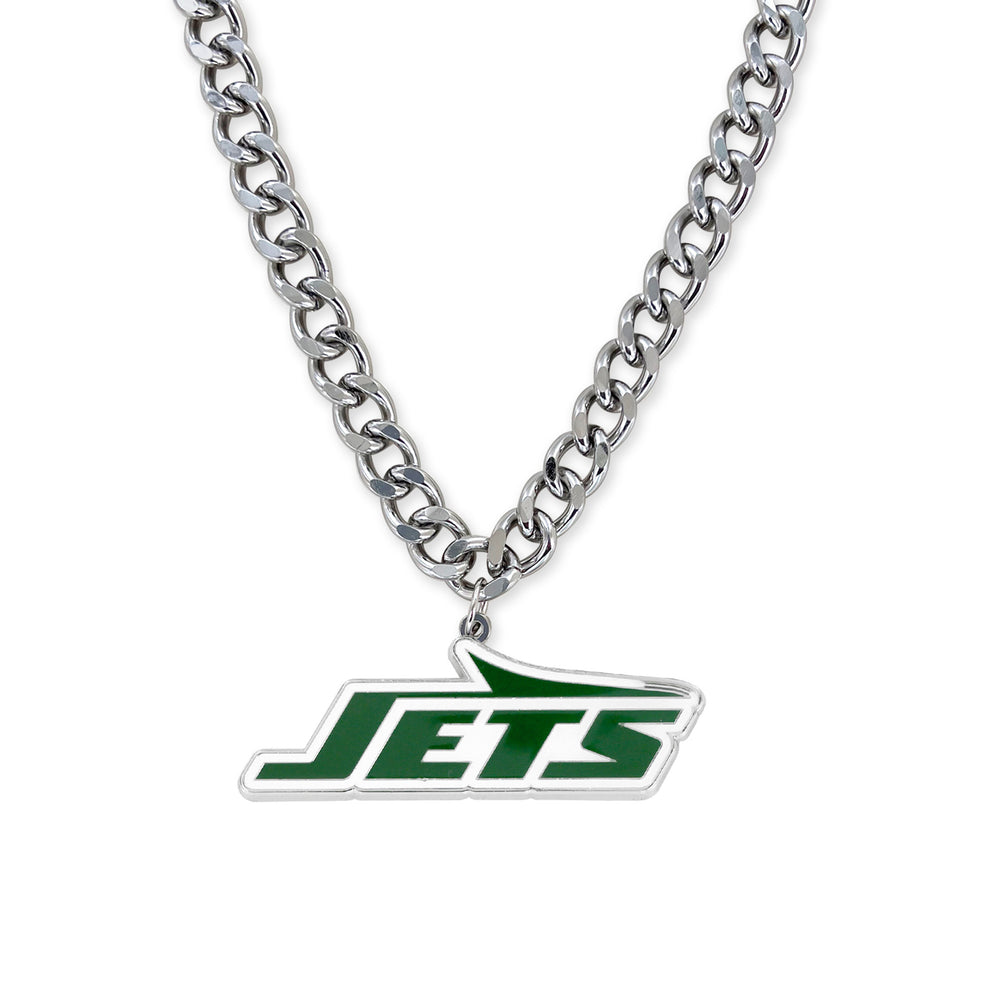 WHOLESALE NEW YORK JETS HEAVYWEIGHT TEAM LOGO NECKLACE