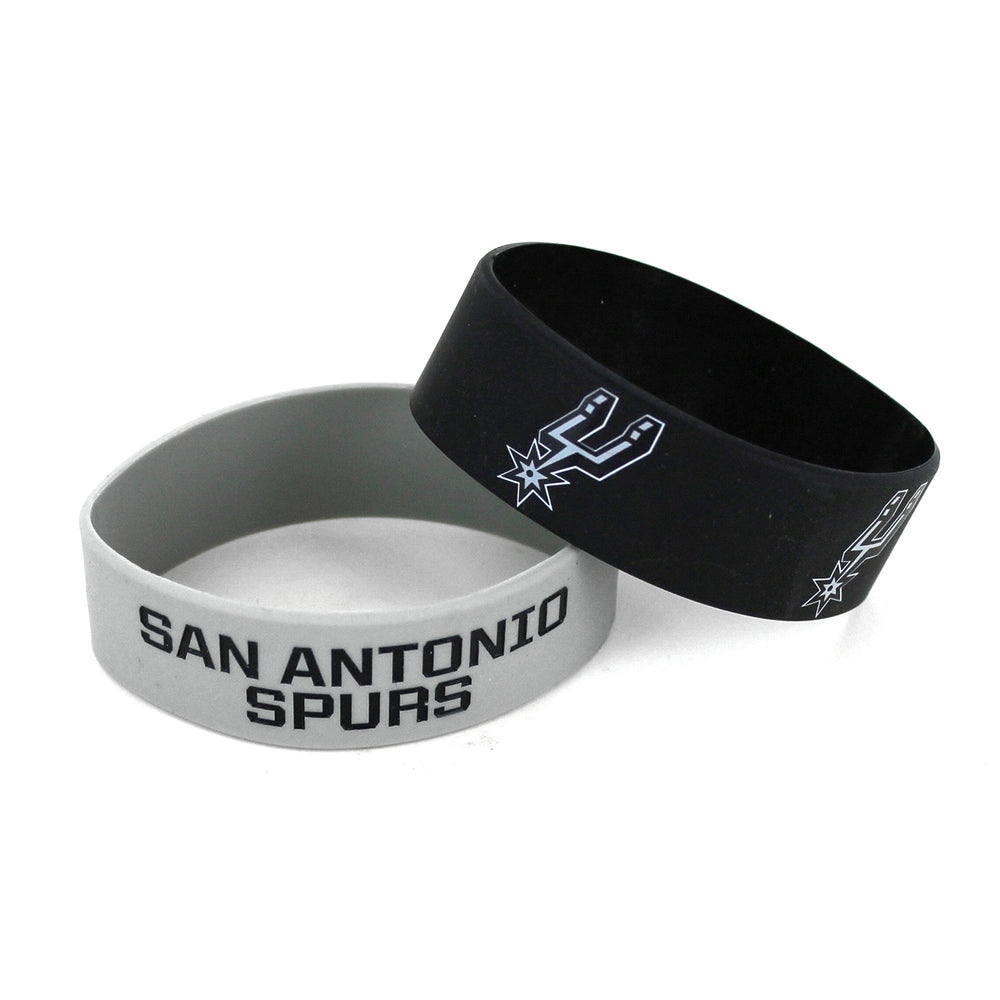 WHOLESALE SAN ANTONIO SPURS WIDE BRACELETS (2-PACK)