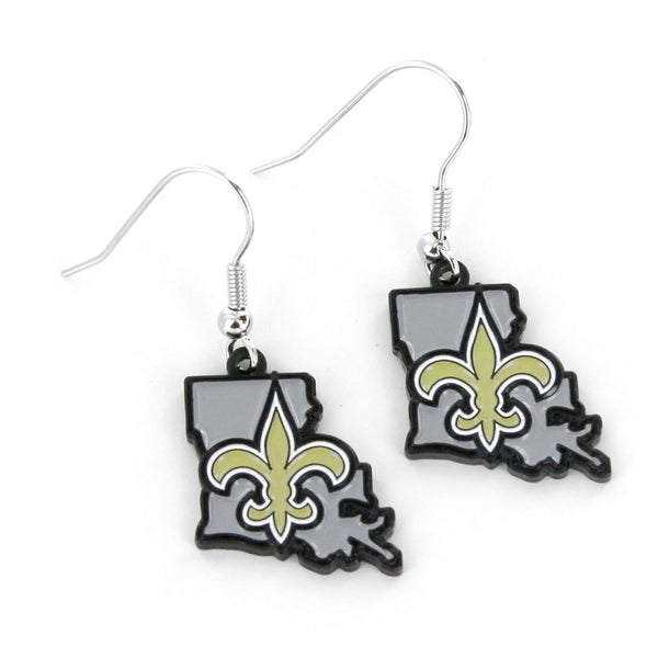 WHOLESALE NEW ORLEANS SAINTS - STATE DESIGN EARRINGS