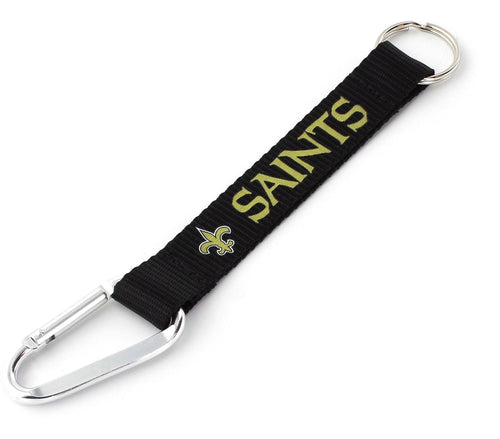 WHOLESALE NEW ORLEANS SAINTS (BLACK) CARABINER KEYCHAIN