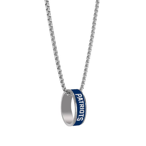 WHOLESALE NEW ENGLAND PATRIOTS (SILVER) FASHION RING PENDANT NECKLACE