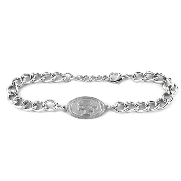 WHOLESALE SAN FRANCISCO 49ERS CHAIN LINK LOGO BRACELET