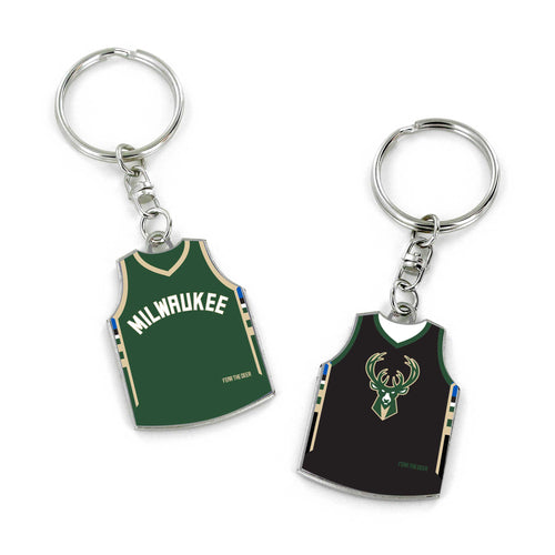 WHOLESALE MILWAUKEE BUCKS REVERSIBLE HOME/AWAY JERSEY KEYCHAIN