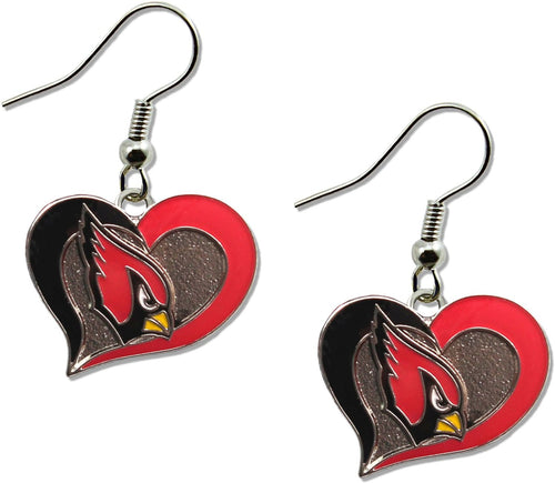 ARIZONA CARDINALS SWIRL HEART EARRINGS