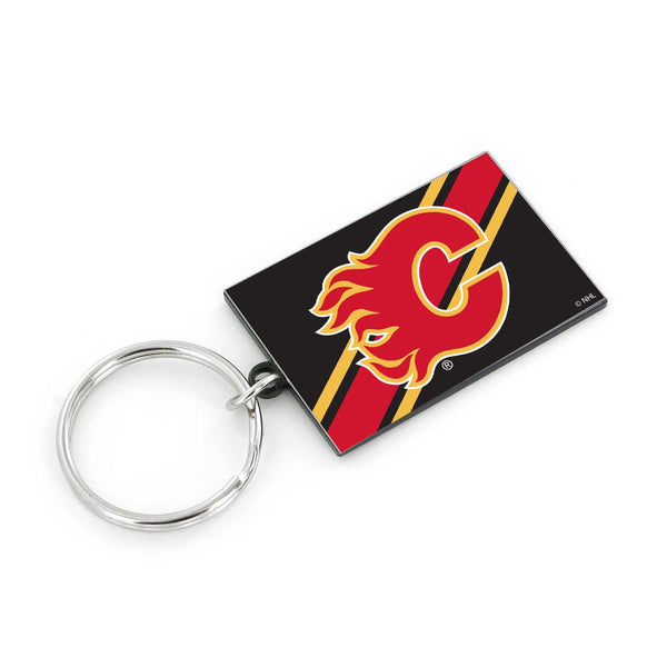 WHOLESALE CALGARY FLAMES STRIPED KEYCHAIN