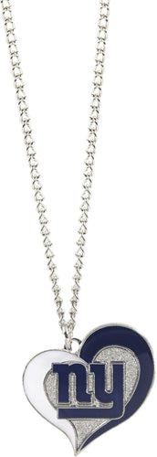 WHOLESALE NEW YORK GIANTS SWIRL HEART NECKLACE