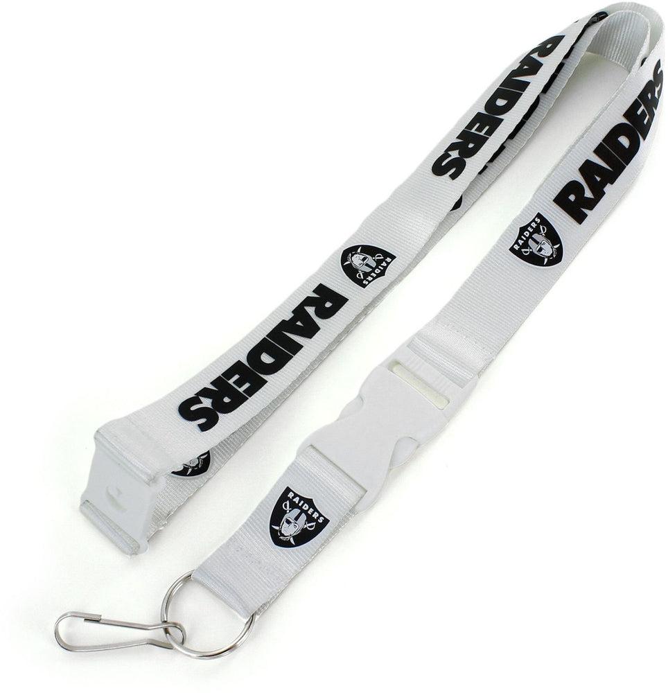 WHOLESALE LAS VEGAS RAIDERS (WHITE W/WHT BUCKLE) TEAM LANYARD