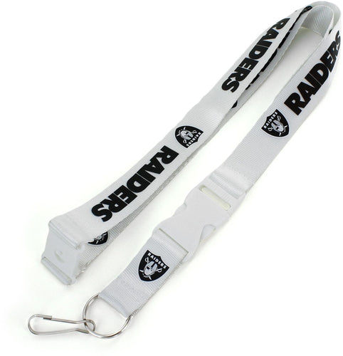 WHOLESALE LAS VEGAS RAIDERS (WHITE W/WHT BUCKLE) TEAM LANYARD