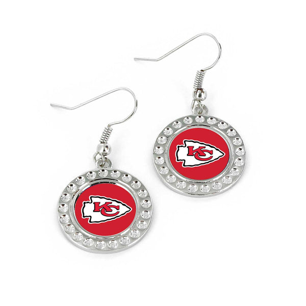 WHOLESALE KANSAS CITY CHIEFS DIMPLE EARRINGS (FJ-1080)