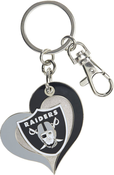 WHOLESALE LAS VEGAS RAIDERS SWIRL HEART KEYCHAIN