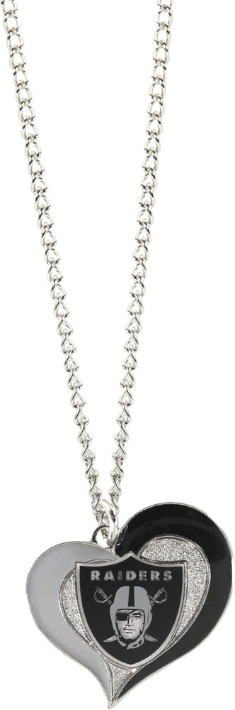 WHOLESALE LAS VEGAS RAIDERS SWIRL HEART NECKLACE